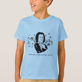 Johann Sebastian Bach Porträtt och byst med noter T Shirt