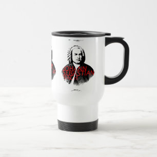 Johann Sebastian Bach porträtt och red brev Resemugg