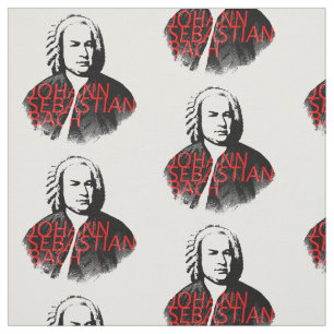 Johann Sebastian Bach porträtt och röda brev Tyg