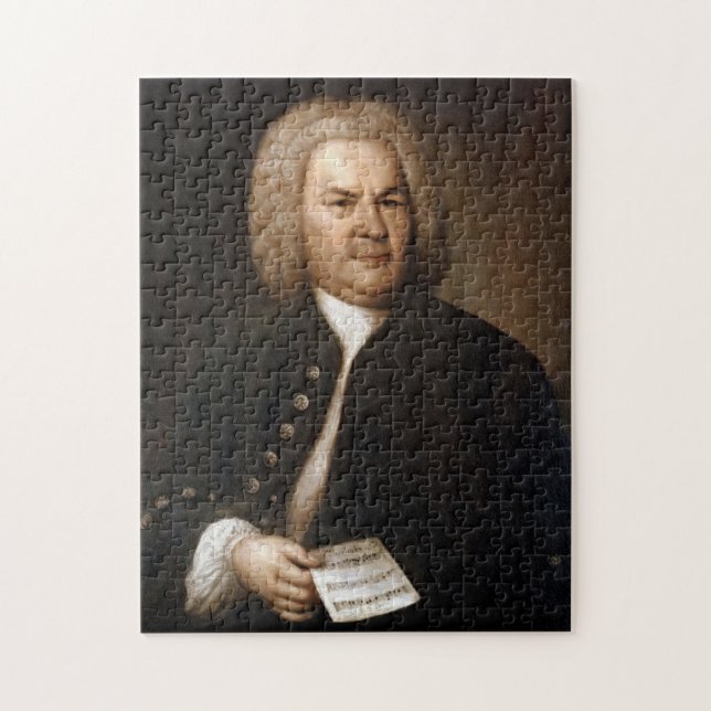 Johann Sebastian Bach porträtt Pussel (Vertikal)