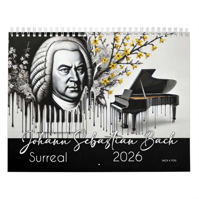 Johann Sebastian Bach Porträtt: Surreal 2026 Kalender (Omslag)