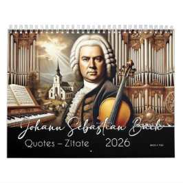 Johann Sebastian Bach Quotes och Porträtt 2026 Kalender