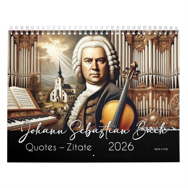 Johann Sebastian Bach Quotes och Porträtt 2026 Kalender (Omslag)