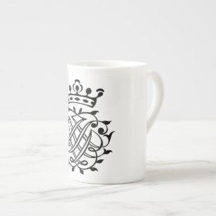 Johann Sebastian Bach Seal Vapensköld Monogram Ins Benporslin Mugg