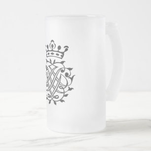 Johann Sebastian Bach Seal Vapensköld Monogram Ins Frostat Ölglas