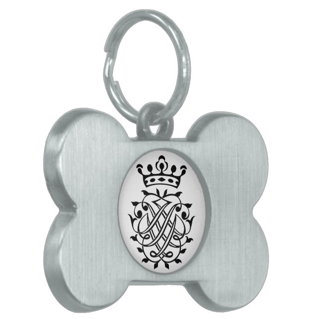 Johann Sebastian Bach Seal Vapensköld Monogram Ins ID-bricka Husdjur (Vänstra Framsidan)