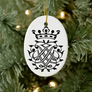 Johann Sebastian Bach Seal Vapensköld Monogram Ins Julgransprydnad Keramik