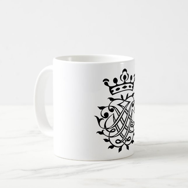Johann Sebastian Bach Seal Vapensköld Monogram Ins Kaffemugg (Framsida vänster)