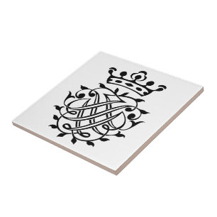 Johann Sebastian Bach Seal Vapensköld Monogram Ins Kakelplatta