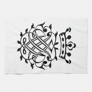 Johann Sebastian Bach Seal Vapensköld Monogram Ins Kökshandduk
