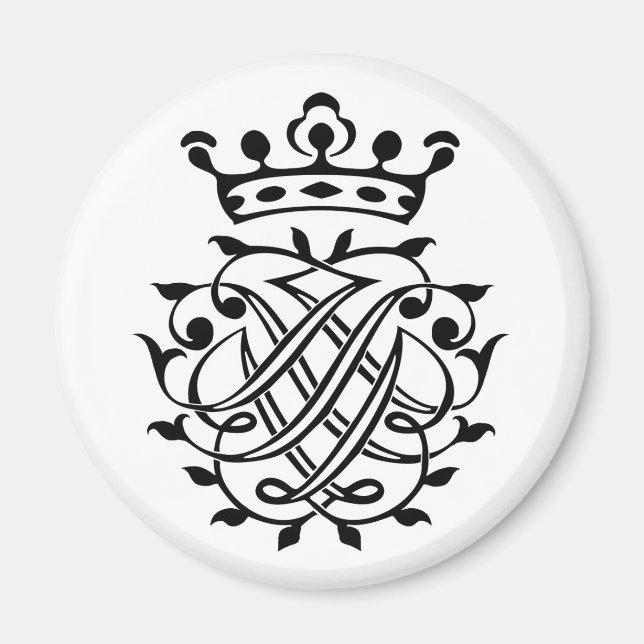 Johann Sebastian Bach Seal Vapensköld Monogram Ins Magnet (Framsidan)