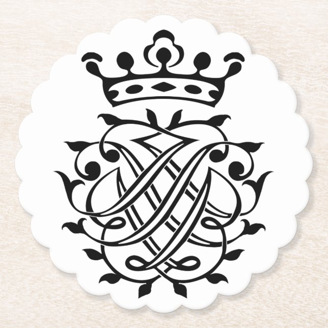 Johann Sebastian Bach Seal Vapensköld Monogram Ins Underlägg Papper (Framsida)