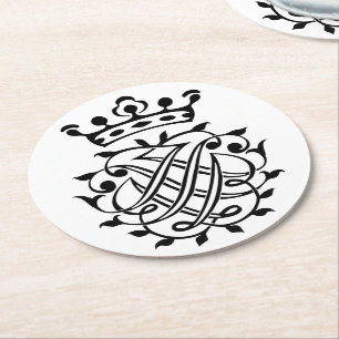 Johann Sebastian Bach Seal Vapensköld Monogram Ins Underlägg Papper Rund