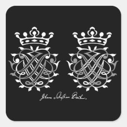 Johann Sebastian Bach sigill Fyrkantigt Klistermärke
