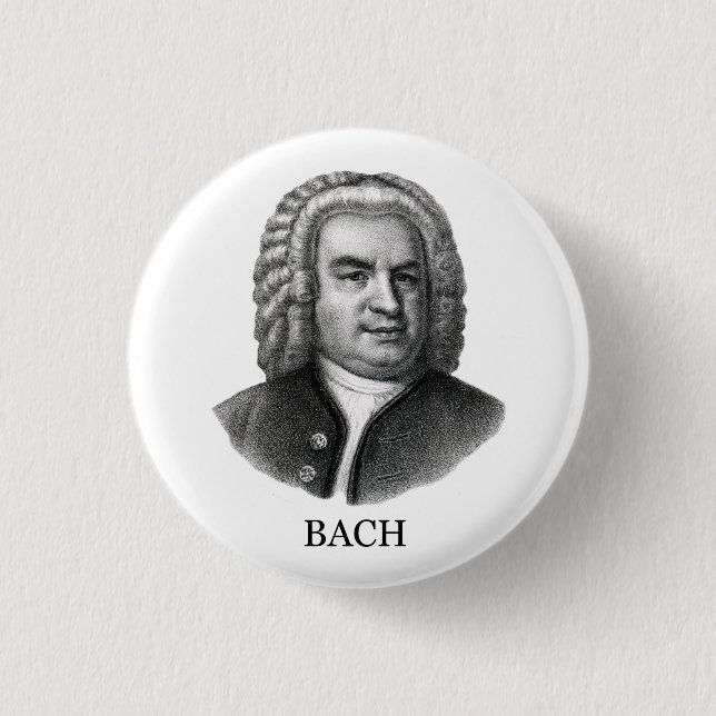 Johann Sebastian Bach svart Knapp (Framsida)