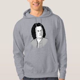 Johann Sebastian Bach Tecknad in schwarz weiß grau Hoodie