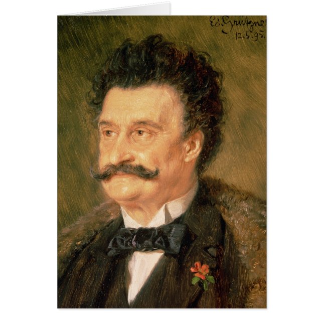 Johann Strauss, det mer ung, 1895 Hälsningskort (Framsidan)