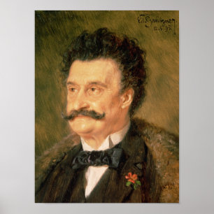 Johann Strauss, det mer ung, 1895 Poster