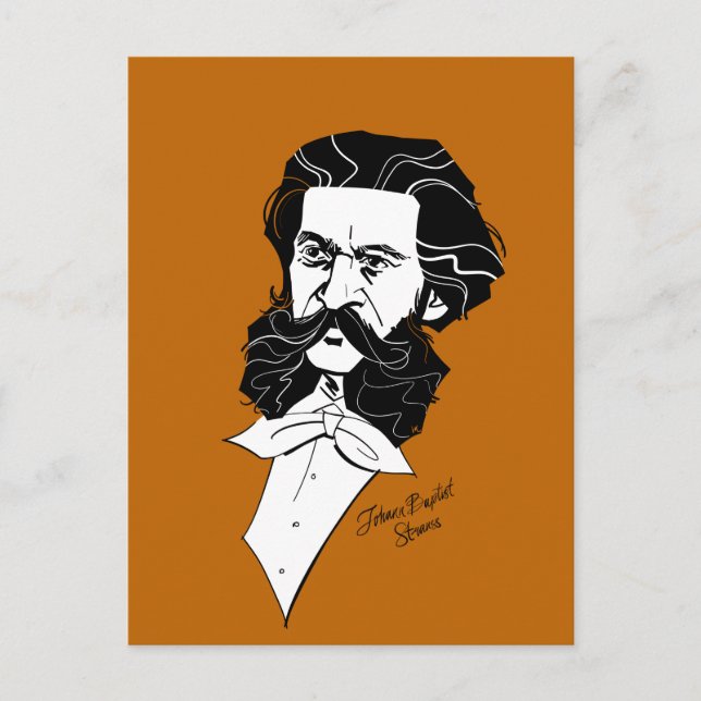 Johann Strauss Jr. Vykort (Framsida)