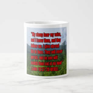 Johannes 10:27-28 WEBU Mug Jumbo Mugg