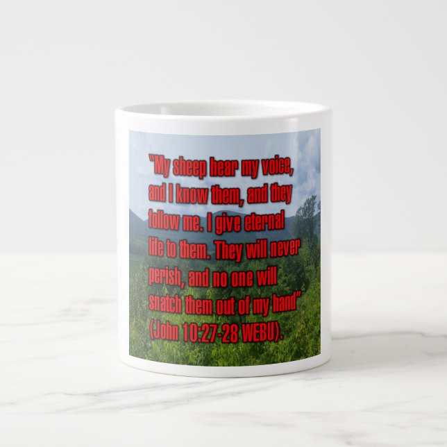 Johannes 10:27-28 WEBU Mug Jumbo Mugg (Framsidan)
