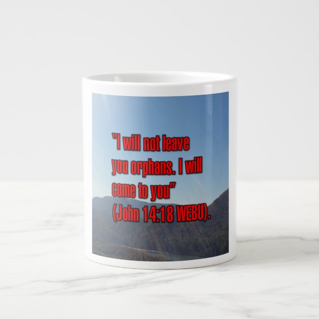 Johannes 14:18 WEBU Mugg Jumbo Mugg (Framsidan)