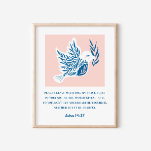 Johannes 14:27 Bibelvers Kristuskonst Poster