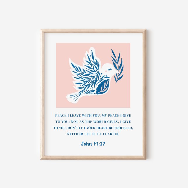 Johannes 14:27 Bibelvers Kristuskonst Poster (Skapare uppladdad)