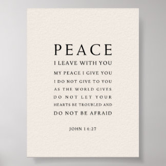 Johannes 14:27 Fred lämnar jag åt er Poster