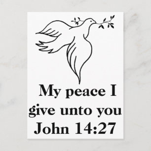 Johannes 14:27 Kristendomen duva fågel vingar flyk Vykort