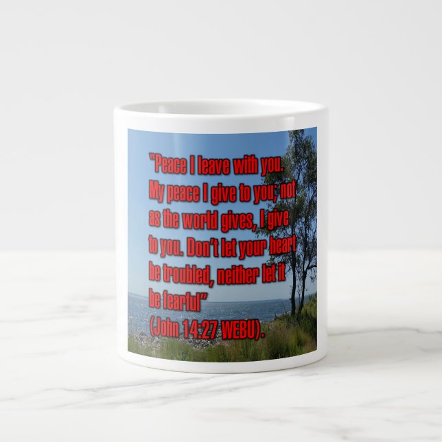 Johannes 14:27 WEBU Mug Jumbo Mugg (Framsidan)