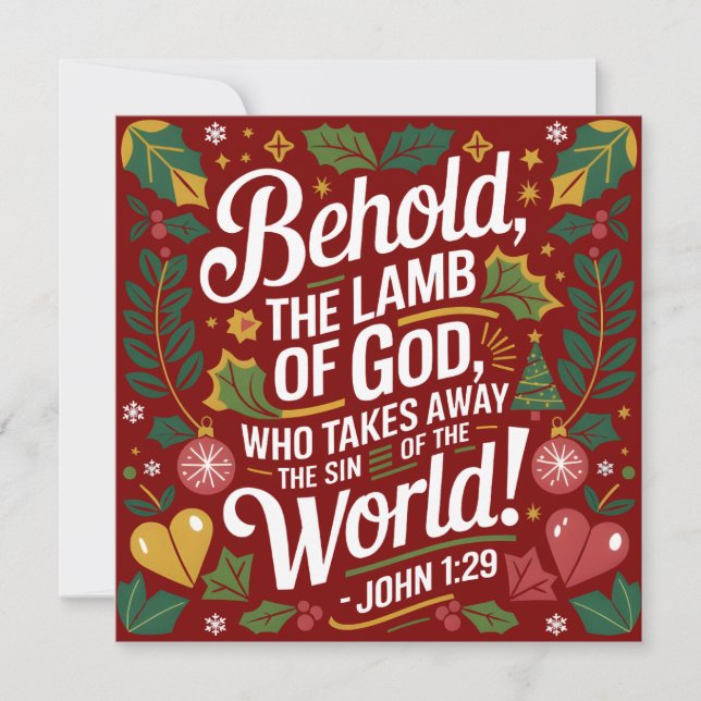 Johannes 1:29 Guds lamm kristen jul Julkort (Framsida)