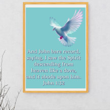 Johannes 1:32 Nedstigande Duva Blå Kristna