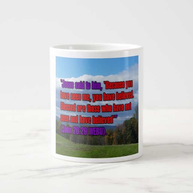 Johannes 20:29 WEBU Mugg Jumbo Mugg (Framsidan)