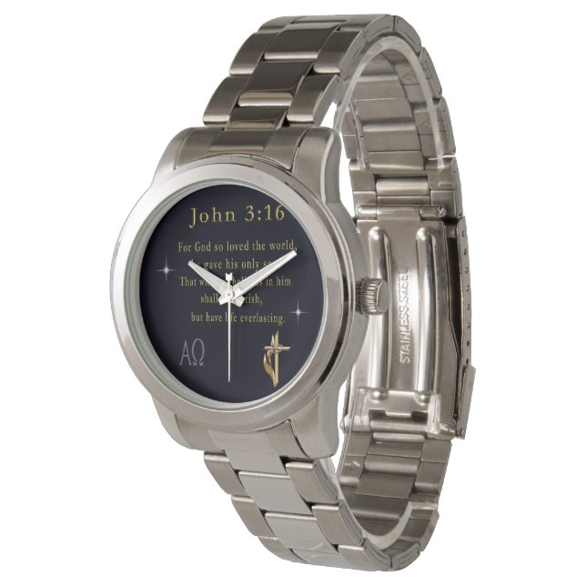 Johannes 3:16 armbandsur (Vinklad)