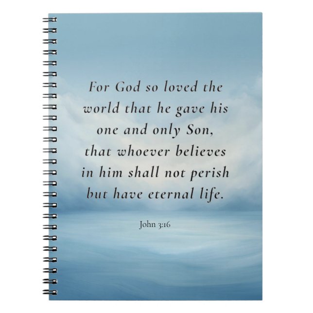 Johannes 3:16 Bibelvers Bild Anteckningsbok (Framsidan)