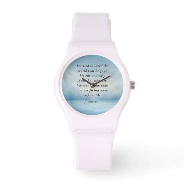 Johannes 3:16 Bibelvers Bild Armbandsur (Framsida)