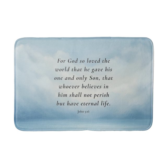 Johannes 3:16 Bibelvers Bild Badrumsmatta (Framsidan)