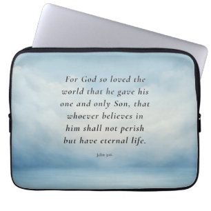 Johannes 3:16 Bibelvers Bild Laptop Fodral