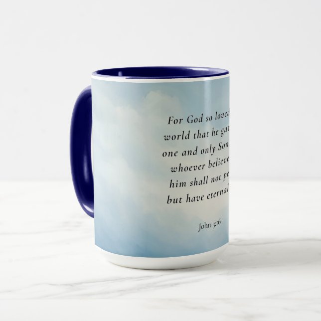 Johannes 3:16 Bibelvers Bild Mugg (Framsida vänster)