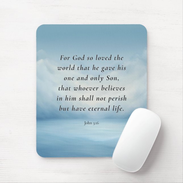 Johannes 3:16 Bibelvers Bild Musmatta (Med mus)