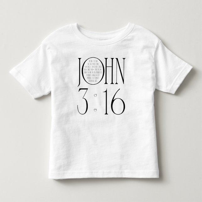 Johannes 3:16 Bibelvers T Shirt (Framsida)