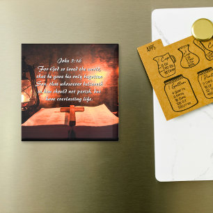 Johannes 3:16 Gud älskade så mycket världen, lykta Magnet