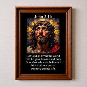 Johannes 3:16 Korsfästelse Passion Kristus Törnkra Poster