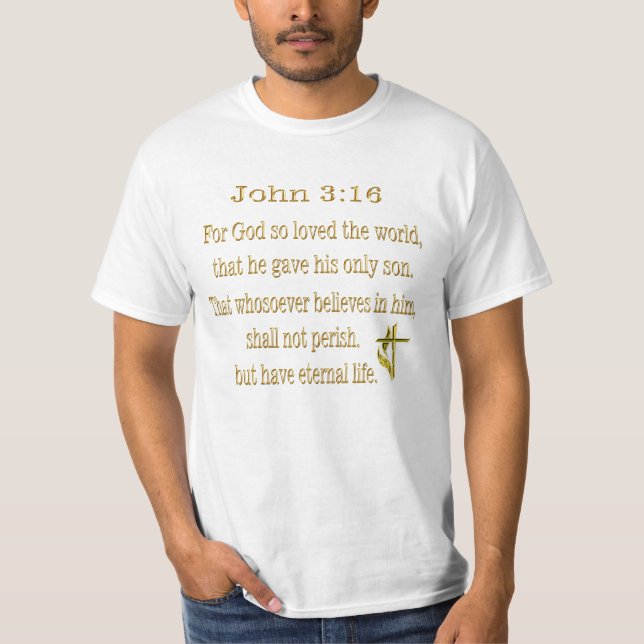 Johannes 3:16 kristen t-shirt (Framsida)