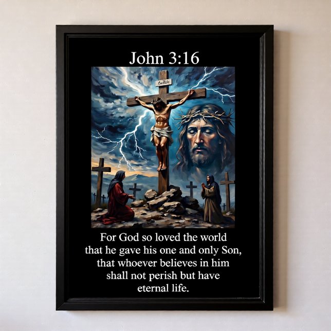 Johannes 3:16 Storm Blixt Sorg Kvinnor Poster (Skapare uppladdad)