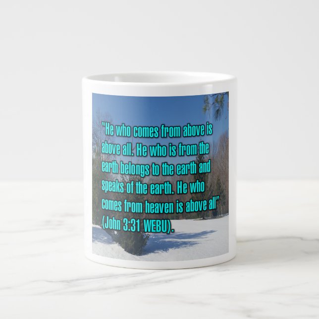 Johannes 3:31 WEBU Mug Jumbo Mugg (Framsidan)