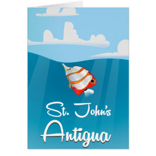 Johannes, Antigua och Barbuda Travel Poster Hälsningskort
