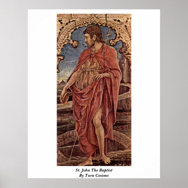 Johannes Baptist av Tura Cosimo Poster (Framsidan)