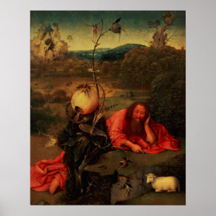 Johannes Baptist i Meditation Poster